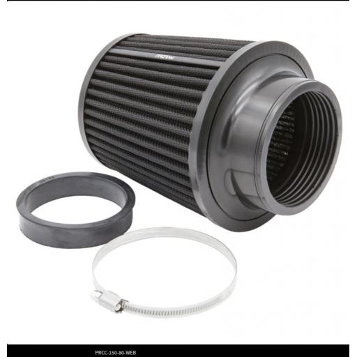 PRORAM Rubber Neck 70mm/80mm High Flow Pleated Cone Air Filter
