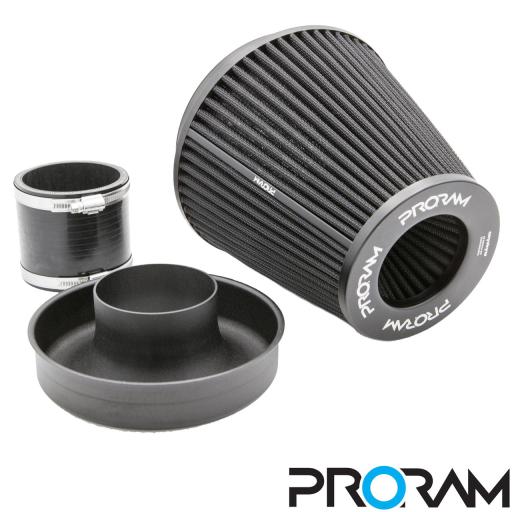 Large PRORAM Cone Air Filter & 80mm Aluminium Velocity Stack With Silicone Coupling